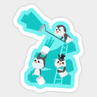 Penguin painting services Sticker